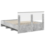 Bed Frame Concrete Grey 140 x 200 cm Engineered Wood 3408847