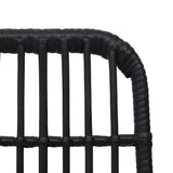 Dining Set Black Poly rattan, powder-coated steel, tempered glass 3060249
