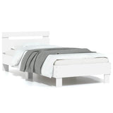 Bed Frame without Mattress with LED Lights White 75x190 cm Small Single 838750