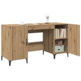 Desk with Storage Artisian Oak 140 x 50 x 75 cm Engineered Wood 8004203