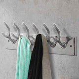 Wardrobe Coat Hooks 4 pcs Silver Aluminium 278753