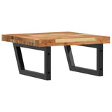 Basin Shelf Wall Mounted Steel and Solid Wood Acacia 3302775
