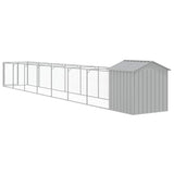 Dog House with Roof Light Grey 117x813x123 cm Galvanised Steel 3189066