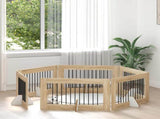 Dog Gate with Stands 6 pcs Sonoma Oak 100 x 60 cm 892122