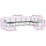 Outdoor Sofa Set 8 pcs Natural Solid Acacia Wood 3366807