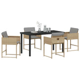 Garden Dining Set 5 pcs Beige Poly Rattan 3380738
