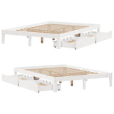 Bed Frame with Drawers without Mattress White 150x200 cm King Size 3301951