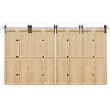 Sliding Door Hardware Kit 400 cm Steel Black 3295804