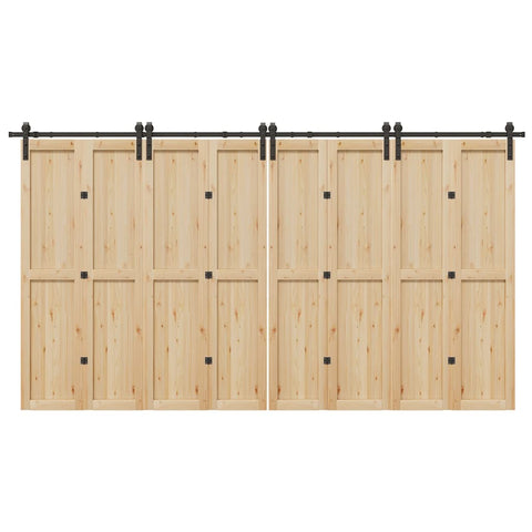 ZNTS Sliding Door Hardware Kit 400 cm Steel Black 3295804