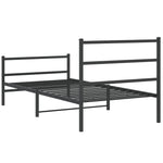 Metal Bed Frame without Mattress with Footboard Black 100x190cm 355377