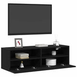 TV Wall Cabinet Wall-mounted 2 pcs Black oak 100 x 30 x 30 cm 862193