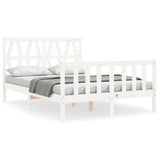 Bed Frame without Mattress White 120x200 cm Solid Wood Pine 3192487