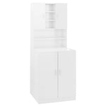 ZNTS Washing Machine Cabinet High Gloss White 3082014