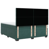 Box Spring Bed with Mattress Dark Green 200x200 cm Velvet 3291017