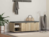 Hall Bench with Cushion with Shelf Sonoma Oak 100 x 38 x 46 cm 891514