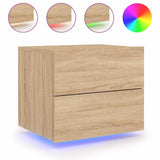 Wall-mounted Bedside Cabinet with LED Lights Sonoma Oak 836816