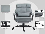 Faux Leather Reclining Office Chair, with Footrest - Grey T3398P344450
