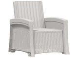 Reclining Garden Chair Rattan Look White PP 8011994