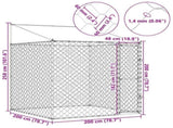 Dog Cage with Roof Silver 200 x 200 x 258 cm Steel and PE 42009131