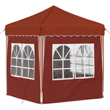 Pop-up Party Tent 195 x 195 x 245 cm Terracotta Oxford Fabric 42019743