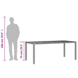 Garden Table with Acacia Wood Top Grey 190x90x75 cm Poly Rattan 365542