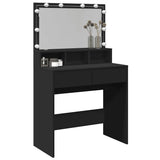 Dressing Table with LED Black 80x41x134.5 cm 848186