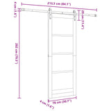 Sliding Door 78 x 202 cm Engineered Wood White and Black 3449978