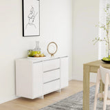 Sideboard with 3 Drawers White 120x41x75 cm Engineered Wood 809611