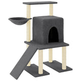 Cat Tree with Sisal Scratching Posts Dark Grey 96.5 cm 172078