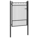 Fence Gate HORST 100 x 125 cm Metal Black Lockable 42034065