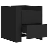 ZNTS Bedside Cabinet Black 45x50x50 cm Engineered Wood 848284