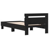 Bed Frame with Headboard Black Oak 80 x 200 cm Engineered Wood 8009023