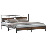 Metal Bed Frame without Mattress Brown Oak 200x200 cm 3325130