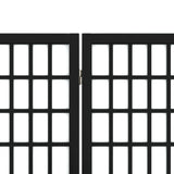 Folding 4-Panel Room Divider Japanese Style 160x170 cm Black 352080