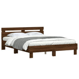 Bed Frame Brown Oak Engineered Wood Double Bed Frame 3207552