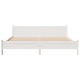 Bed Frame without Mattress White 180x200 cm Super King Solid Wood Pine 855583