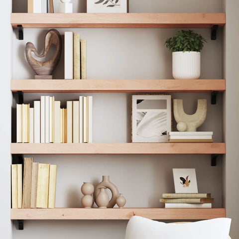 ZNTS Wall Shelf 100x20x6 cm Untreated Solid Wood Oak 363559