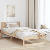 Bed Frame with Headboard Natural 90 x 200 cm Solid Pine Wood 873289