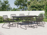 7 Piece Garden Dining Set Black PVC Rattan 3060270