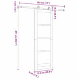 Sliding Door White 73.5 x 211 cm Solid Pine Wood 3333385