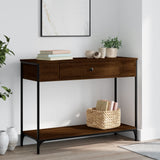 Console Table Brown Oak 100x34.5x75 cm Engineered Wood 834164