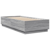 Bed Frame with LED without Mattress Grey Sonoma 90x200 cm 3209637