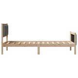Bed frame Brown and dark grey 90 x 200 cm Solid pine wood 878495