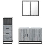 3 Piece Bathroom Furniture Set Grey Sonoma Engineered Wood 3301013