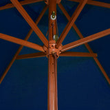 Garden Parasol with Wooden Pole Blue 200x300 cm 313761