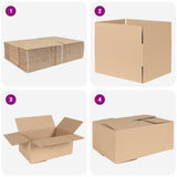 Folding Box 50 pcs Natural 35 x 24 x 15 cm Cardboard 4106569