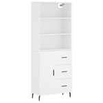 Highboard White 69.5x34x180 cm Engineered Wood 3189461