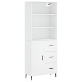 Highboard White 69.5x34x180 cm Engineered Wood 3189461