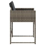 Garden Chairs with Cushions 4 pcs Grey Poly Rattan 365002