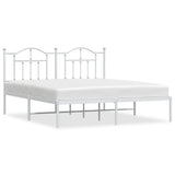 Metal Bed Frame without Mattress with Headboard White 180x200cm 353492